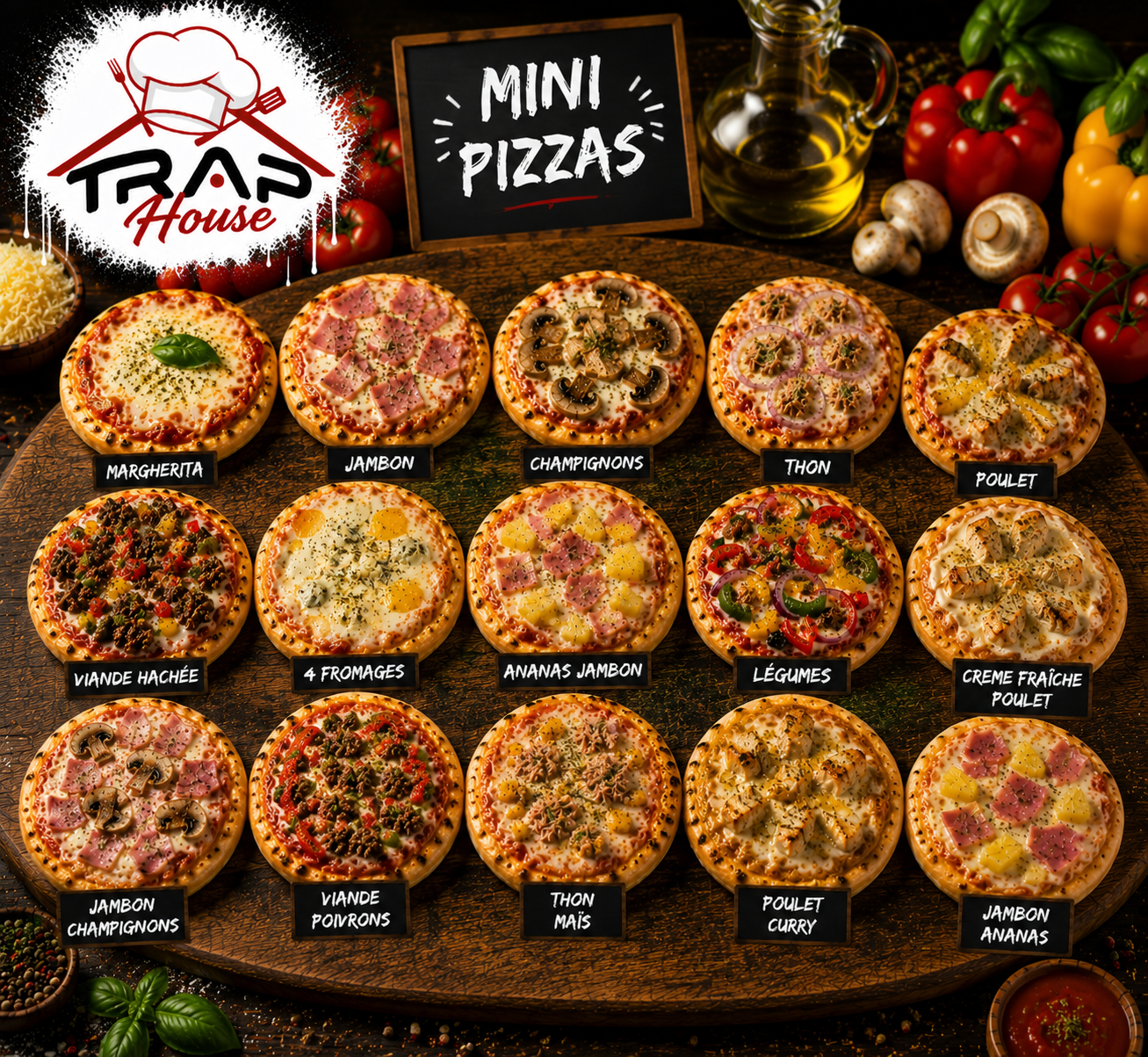 Mini pizza 15 pièces 